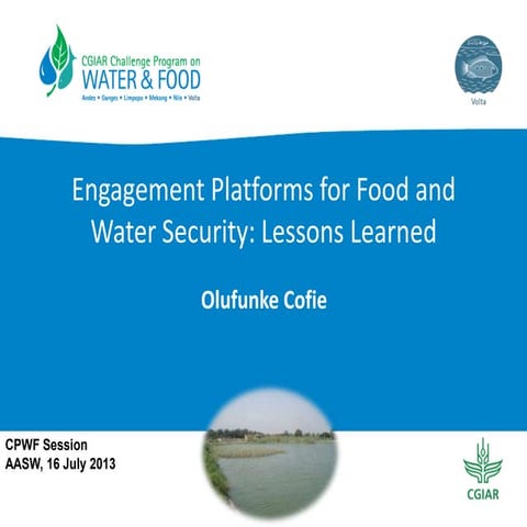 Engagement Platforms for Food and Water Security: Lessons Learned