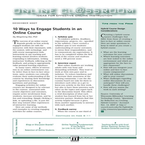 Ways to Engage Online Students