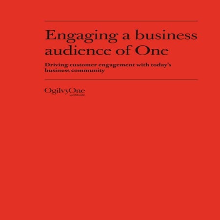 Engaging a business audience of One
