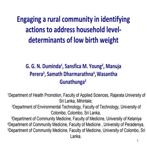 Engaging a rural community in identifying actions