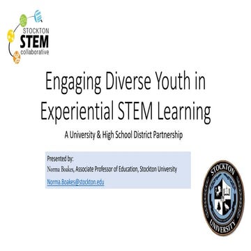 Engaging Diverse Youth in Experiential STEM Learning- AERA 18' presentation