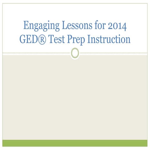 Engaging Lessons for GED Test Prep: Start with Standards