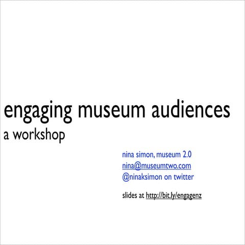 Engaging Museum Audiences Seminar