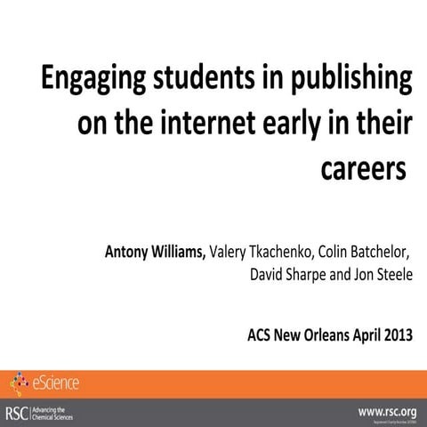 Engaging students in publishing on the internet early in their careers