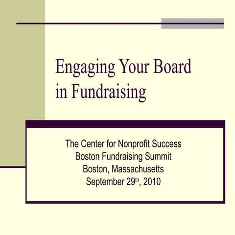 Engaging The Board In Fundraising