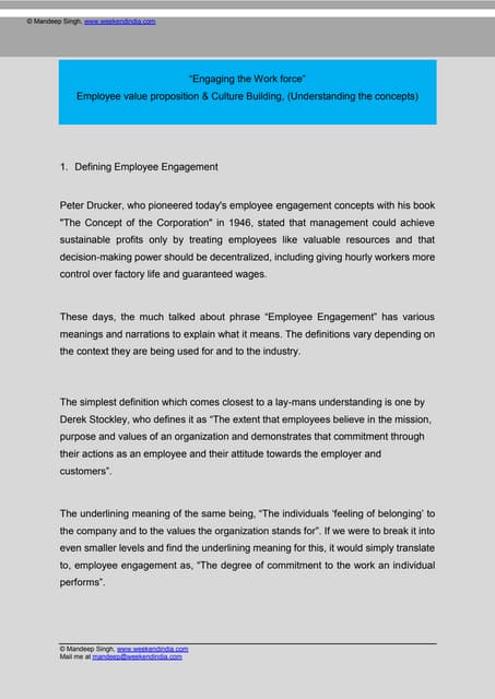 Engaging the workforce
