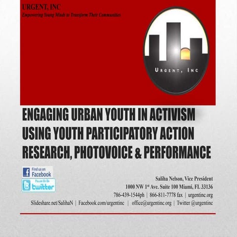 Engaging urban youth in activism  saliha nelson  v.2