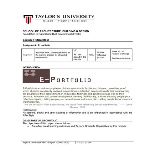 Eng assignment 3   e-portfolio