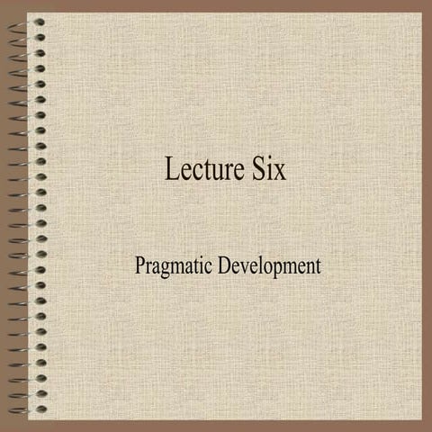 Language Acquisition: Lecture 6 Pragmatic Development
