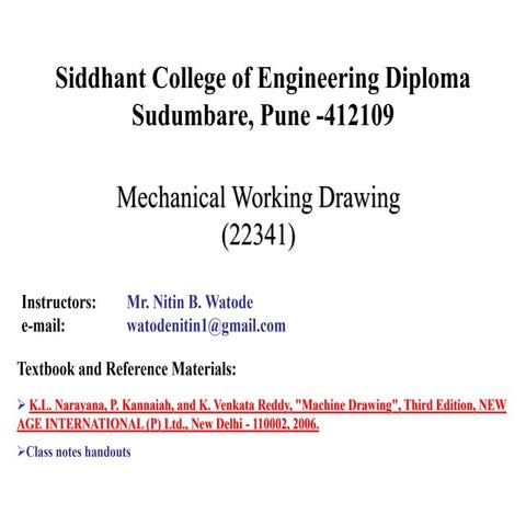 Mechancial Engineering Drawings Subjects