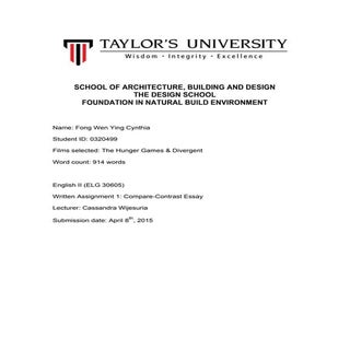 Assignment 1: Compare and Contrast ...