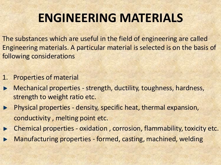 Engg. materials & their properties