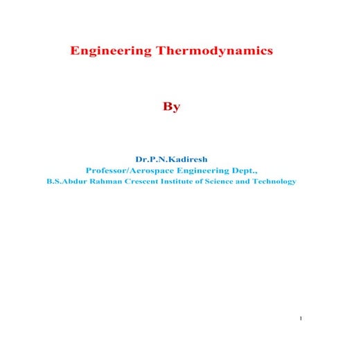 Engineering Thermodynamics Notes for Quick Reference