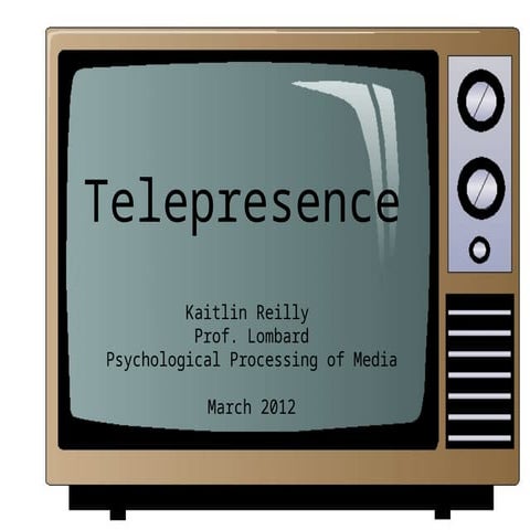 Telepresence is a sense of 'being there' in a virtual environment  It is an illusion of non-mediation in which users of any technology overlook or misconstrue the technology's role in their experience  a subjective perception in which even