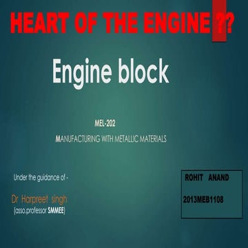 Engine block manufacturing process