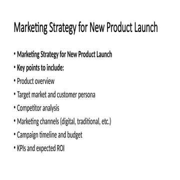 Marketing Strategy for New Product Launch | PPTX