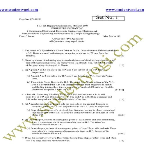 Engineering Drawing Jntu Model Paper{Www.Studentyogi.Com}