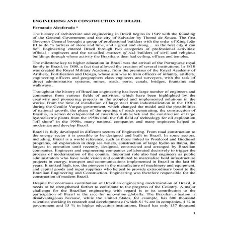 Engineering and construction of brazil