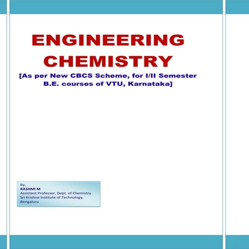 Engineering chemistry[As per New CBCS Scheme for I/II semester BE courses of ...