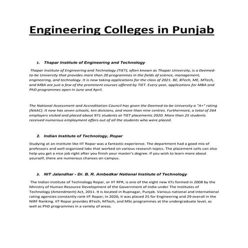 Engineering colleges in punjab