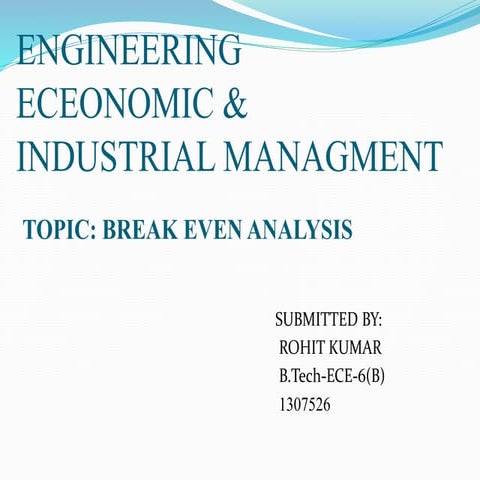 Engineering eceonomic &amp; industrial managment