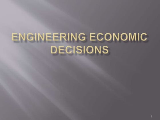 The 7 principles of Engineering Economy | PPT