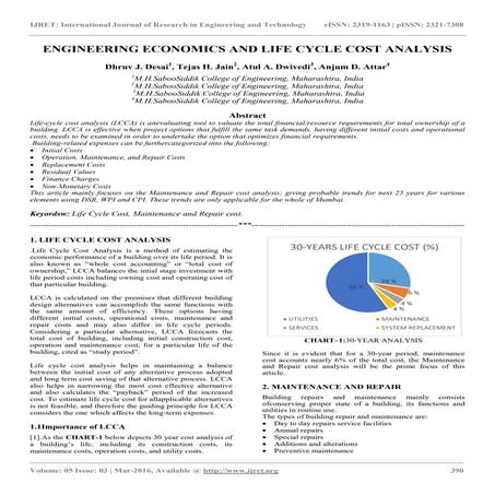 Engineering economics and life cycle cost analysis