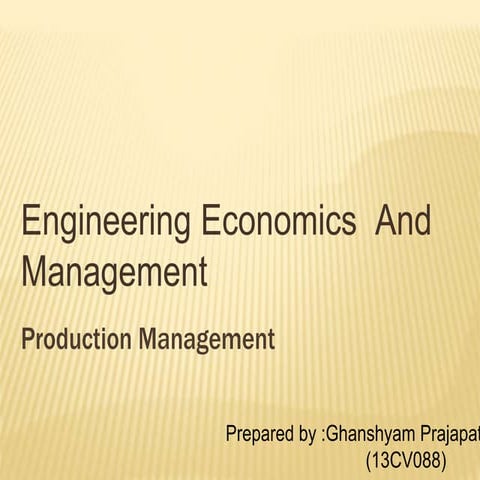Engineering economics  and management