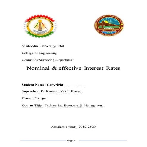 Nominal & effective Interest Rates
