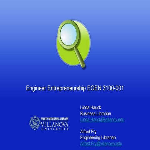 Engineering entepreneurship fall 2012