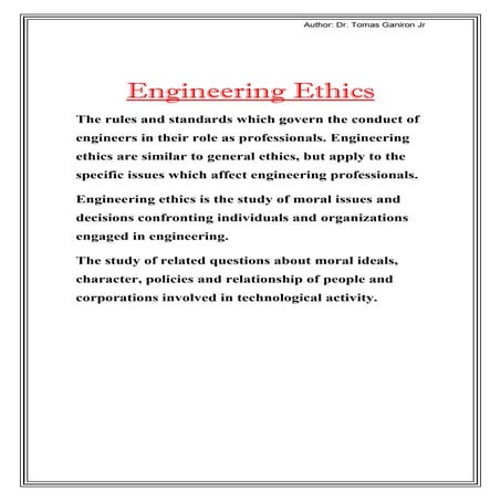 Engineering Ethics and Values