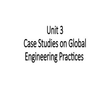 Case Studies on Global Engineering Practices