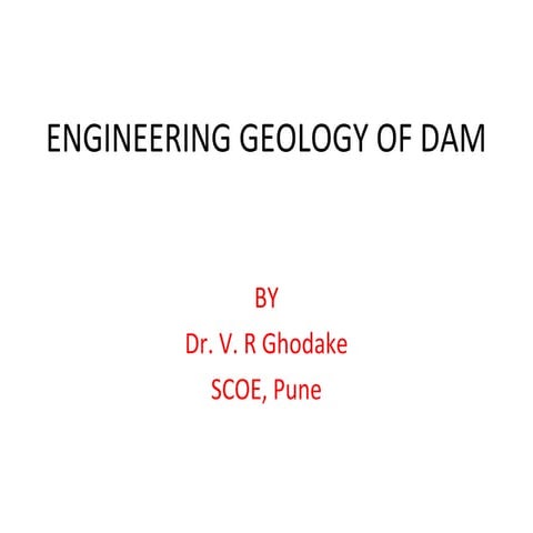 Engineering geology of dam