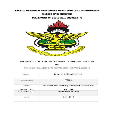 Engineering geology project assignment