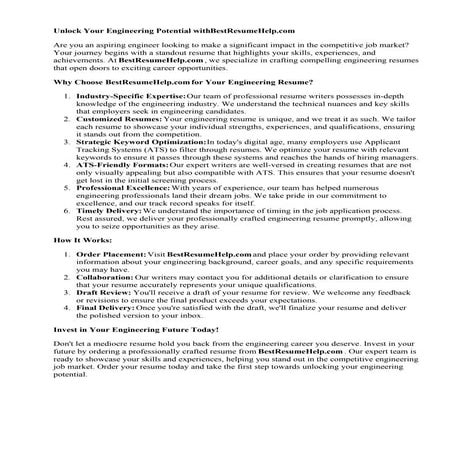 Engineering Intern Resume. Engineering Intern Resume