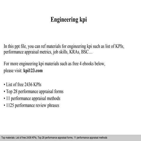 Engineering kpi