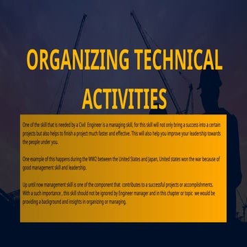 Engineering Management Organizing Technical Activities