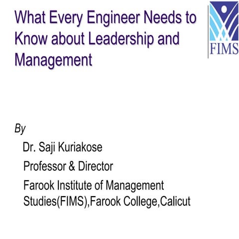 Managerial Skills for Engineering Studies_Prof Sajikuriakose