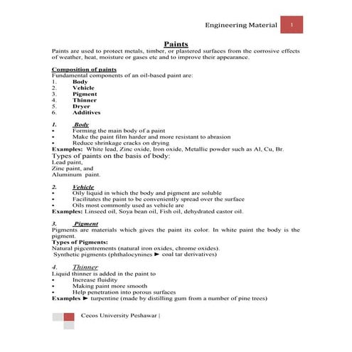 Engineering materials