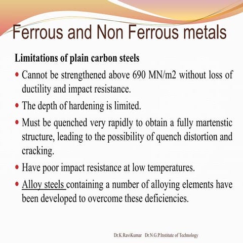 Engineering materials and metallurgy -Ferrous and Non Ferrous metals 1.pptx