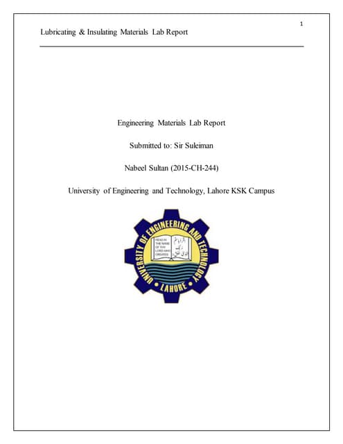 A Project Report On Re refining Of Used Lube Oil