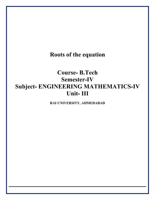 Engineering Mathematics-IV_B.Tech_Semester-IV_Unit-III