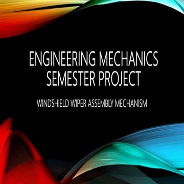 wind shield wiper assembly mechanism