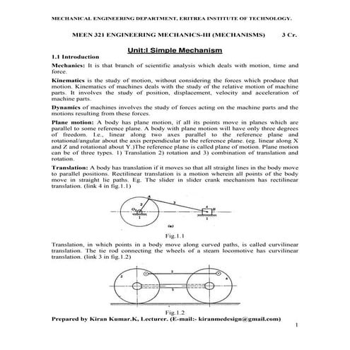 Engineering mechanics iii-lecture_notes_of_meen-321_kinematics_of_machinery_h...