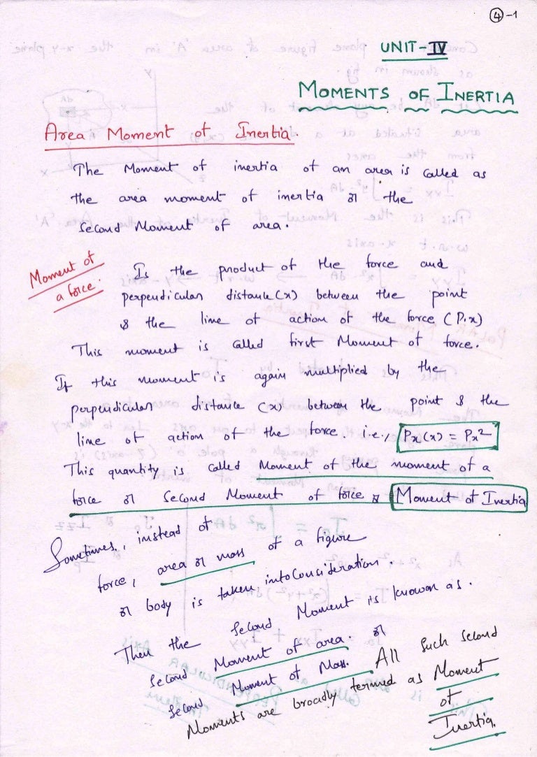 Unit-4 Moment of inertia