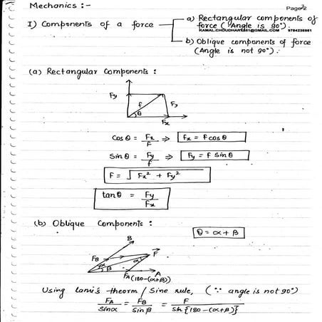 Engineering mechanics 1 handwritten classes notes (study materials) for IES P...