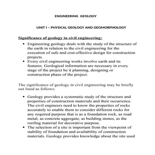 ANSWER KEY ENGINEERING OF GEOLOGY - UNIT I.docx