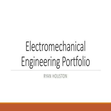 Electromechanical Engineering Portfolio RJH | PDF