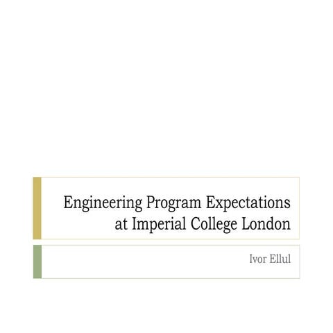 Engineering Program Expectations at Imperial College London