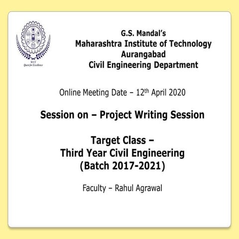 Engineering project writing